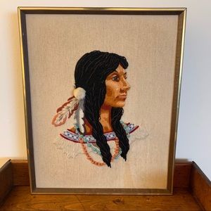 SOLD - Vintage Native American Embroidery Art